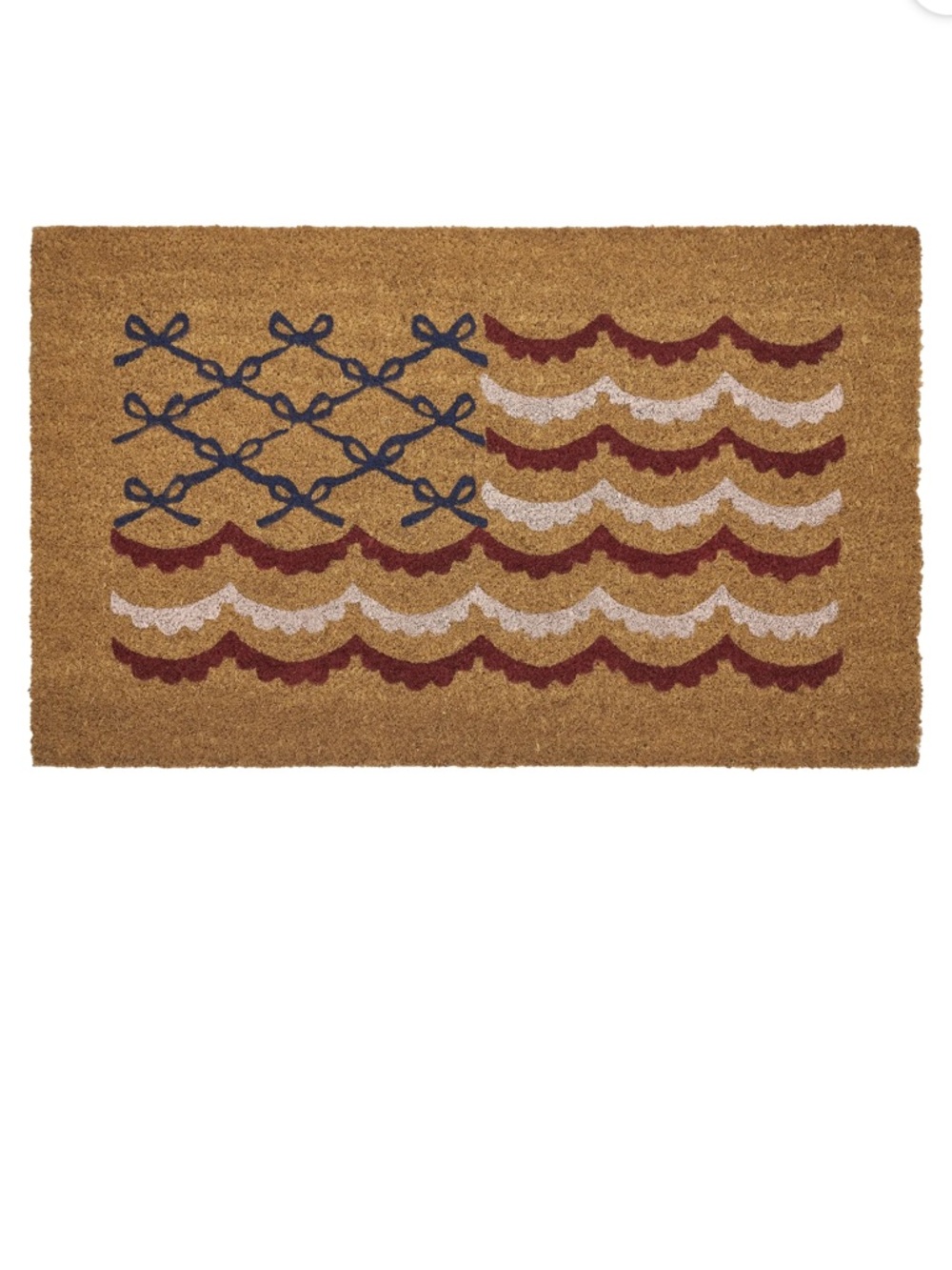 SOLD OUT My Texas House Bow Flag Coir Outdoor Doormat, Red/White/Blue